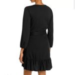 Rebecca Minkoff Josephine Black Ruffled Mini Wrap Tie Dress Women’s Size XL Photo 1