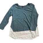 J.Jill 💐Soft heather blue top with white “skirt”. Size L Photo 0