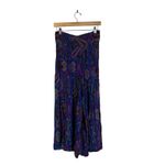 Vintage Paisley High Waist Capris Button Front Boho Hippie Flowy Size 9 Purple Photo 4