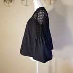 Who What Wear  Crochet Lace Blouse with Bell Sleeves Black XS Photo 1