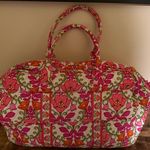 Vera Bradley Large Quilted Duffle Bag Travel Tote Carryall Luggage Lili Bell‎ Pink Photo 7