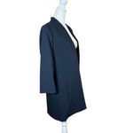 DKNY  Navy Open Front Jacket Long Line Blazer 3/4 Sleeve Women Sz M Career Preppy Photo 11