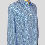 Foxcroft  beautiful blue and white design wrinkle free blouse! Photo 4