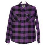 Dixxon Flanel Company Purple The Heiress Bufallo Check Pearl Snap Shirt Size MED Photo 0