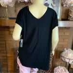 Apt. 9  BLACK JERSEY KNIT TUNIC WITH SILVER STUDDED DETAILS NWT (0X) Photo 2