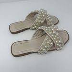 Lulus  Muriel Ivory Pearl Slide Sandals Photo 4