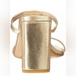 NWT THE DROP Women's Avery Square Toe Two Strap High Heeled Sandal Size 9 Gold Photo 1