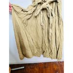 TOCCIN Women's Brown Khaki Square Neck Ruched Bodice Tie Waist Midi Dress Size 8 Photo 10