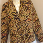 #4 Women's Large Erin London Tan Embroidered Quilted Blazer Photo 0