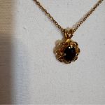 Vintage Gold Tone Faux Ruby Rhinestone Necklace Womens Costume Jewelry Photo 6