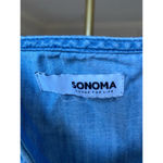 Sonoma  Chambray Button-Front Tank Top Adjustable Straps 100 Cotton Natural Fiber Photo 2