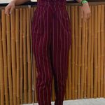 Hollister Burgandy Striped Jumpsuit Photo 0