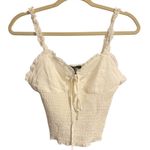 Forever 21 White Babydoll Cropped Tank Size Medium Photo 0