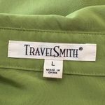 TravelSmith Long Sleeve Button Up Shirt Spring Green Pearl Buttons Size Large Photo 3