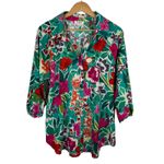 Umgee  Womens Floral Button Down Shirt Size‎ Small Colorful Tropical Vacation Photo 1