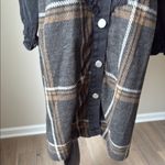 Chic Black and Brown Mini Dress with Plaid Design Size M Photo 2