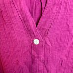 J. Jill Orchid Flower Cotton Gauze One Button Pink Size L Photo 5