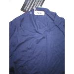 NWT New Womens Designer Acne Blouse Top XS Jersey Navy Blue Belt LS Dark Cotton Photo 6