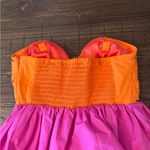 Kate Spade  Twist Bodice Colorblock Dress Pink Orange 0 Strapless Photo 5
