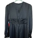 Mac Duggal  NEW Size 10 Black Front Twist Puff Sleeve Deep V Jumpsuit Style 2647 Photo 8