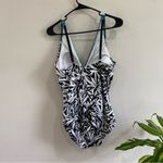 Coastal Blue NWOT Costal Blue One Piece V Neck Flattering Swimsuit Size Large Photo 2