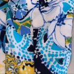 Jessica London BLUE YELLOW WHITE ALL OVER PRINT HI-LOW FAUX WRAP MAXI DRESS 16W Photo 7
