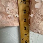 Badgley Mischka  Pink Floral Appliqué Short Sleeve Blouse Womens XXL Coquette Top Photo 9