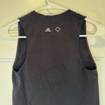 Adidas  Black Wanderlust Warp Knit Sleeveless Crewneck Crop Top Tank Size S Photo 5
