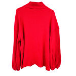 Ava & Viv  size 1X red‎ waffle knit sweater balloon sleeve mock turtleneck Photo 1