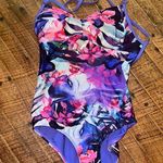 Roxy tropical coconutgirl pink purple one piece swimsuit Photo 0