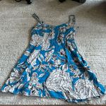 ZARA Blue and White Patterned Dress Photo 0