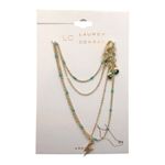 LC Lauren Conrad  NIP Gold Tone Four Strand Lightening Bolt Green Bead Anklet Photo 2