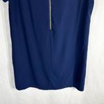 Lulus  Small Dress Navy Blue Shift Mini Short Sleeve Satin Back Zip‎ 43232 809 Photo 5