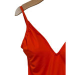 Kona Sol  One Piece Swim Suit Large Orange Padded V Breast Full Coverage NWT Photo 2