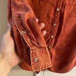Soft Surroundings  button front shirt burnt Orange lyocell Medium Photo 5