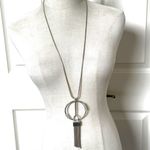 Sweet Lola silver tone long circle tassel necklace Photo 2