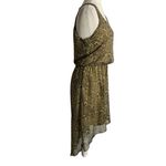 Leopard Print High Low Hem Mini Dress M Brown Sleeveless Elastic Waist Lined Size M Photo 4