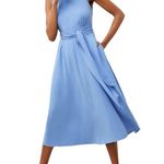 MM.LaFleur The Fatima Midi Dress Sleeveless Belted Shift Blue XL Classic Chic Photo 0
