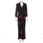 Reformation Shanghai Jumpsuit Size 4
Black Red Floral Pantsuit boho fall $300 Photo 1