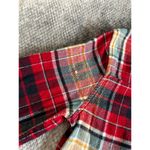 Altar'd State Red Gold Plaid Button Down Hi Low Shirt Women Size Medium Western Photo 7