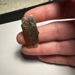 Two Sisters Mima & Oly with Hearts Brooch Pin Tri tone Metal Photo 2