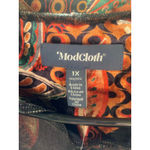 Modcloth Women's 1X Black Orange Paisley Cardigan Photo 1