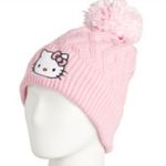 Hello Kitty NIB NWT  Pink and White Two PCS Beanie Set Pom Pom Cozy Photo 3