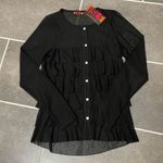 Isle by Melis Kozan Black Mesh Cha Cha Cardigan size Small Photo 3