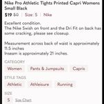 Nike  Pro Dri Fit Black Print Leggings Womens Small Photo 12