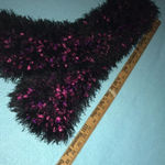 𝅺SCARF crocheted handmade with love Black fuzzy hot pink tiny pom Pom size OS Black Photo 4