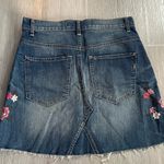 EXPRESS  Floral Embroidered Denim Mini Skirt Size 2 Photo 6
