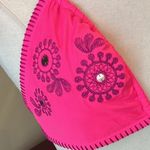 Xhilaration Neon Pink Purple Embroidered Bohemian Bikini Top Photo 3