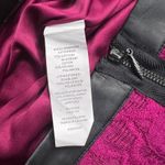 Kensie Women's Pink Lace Mini Skirt Faux Leather Trim Size 6 Party Photo 2