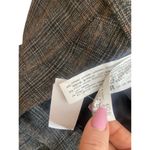 ZARA Trouser Straight Leg Ankle Pants Flat Front Low Rise 6 Gingham Grey #2643 Photo 7